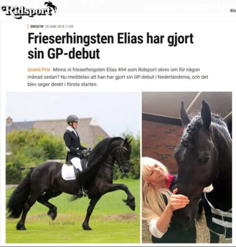 Elias 494 artikel i tidningen RIdsport