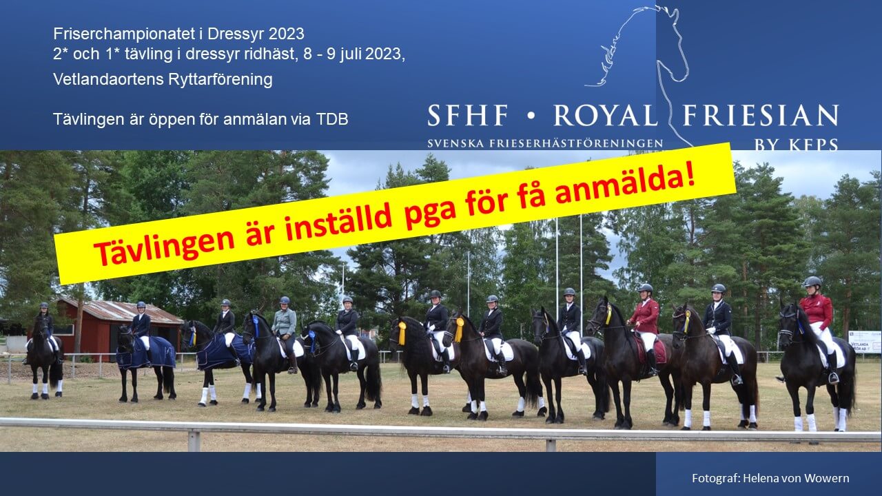 Tävling Inställd 2023