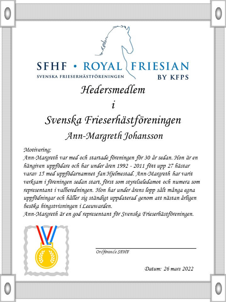 Diplom Hedersmedlem 2022