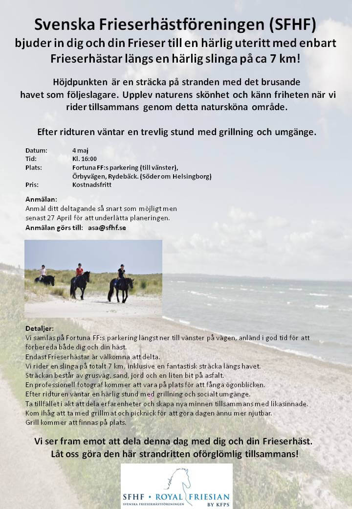 Strandritt 4 maj Helsingborg